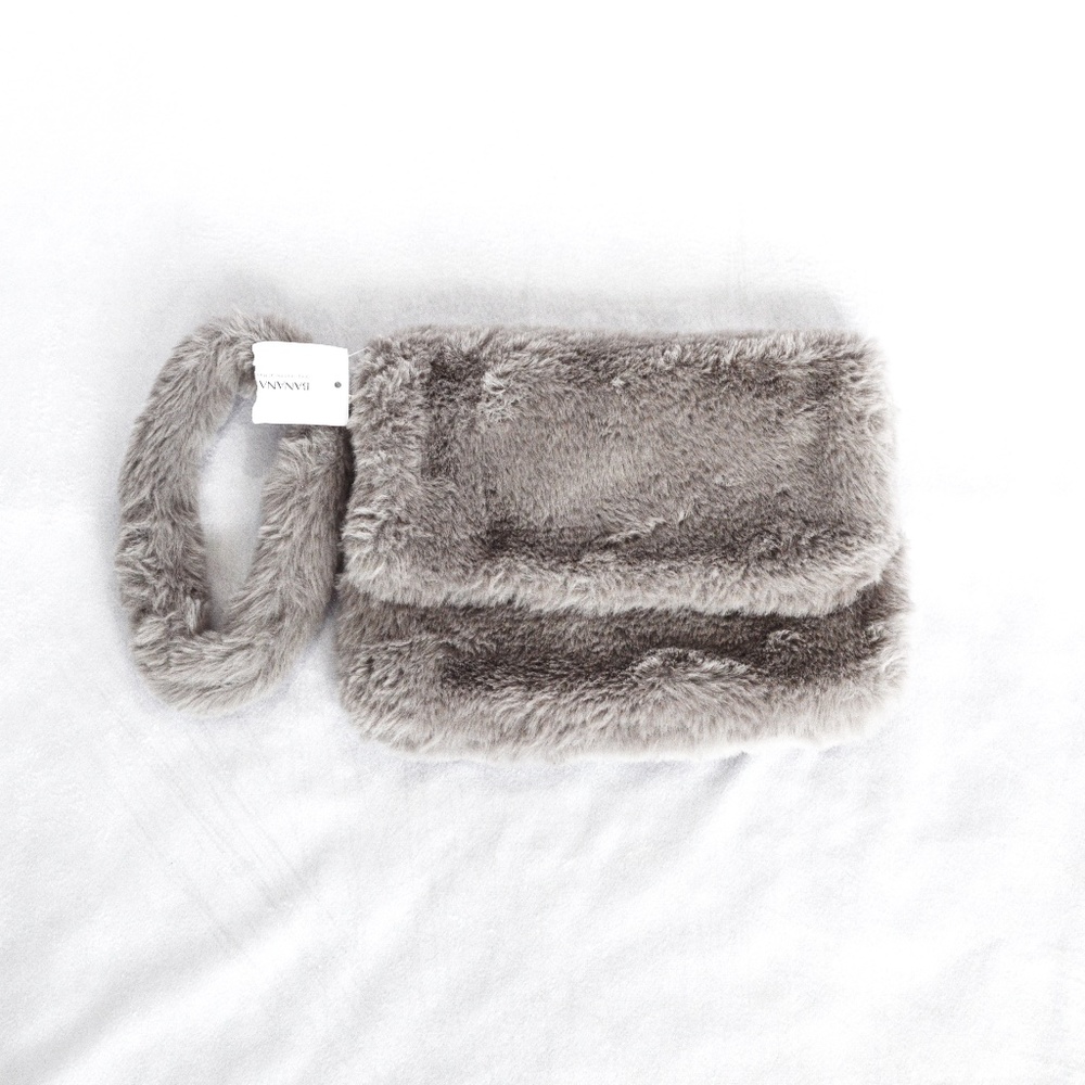 Banana Republic Faux Fur Wristlet Clutch